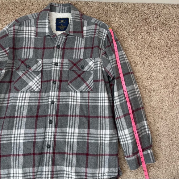 Club Room Men’s Plaid Flannel Sherpa Lined Shirt Jacket Cozy Shacket Size XL - Picture 11 of 16
